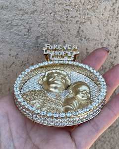 Colgante de Oro Amarillo de 18K con Nombre Personalizado, Estilo Hip Hop, para Hombre, con Moissanita Certificada por GRA, Regalo - Product Image 3