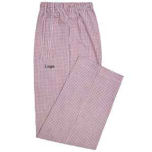 Pijama tejido con bolsillo cruzado a cuadros rojos, pantalones de salón de mezcla de algodón, ajuste Regular con cordón y bolsillos laterales, ropa de dormir acogedora - Product Image 1