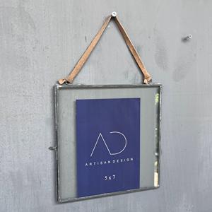 Picture <b>frame</b> wall Hanging photo <b>frame</b> decorative metal iron and glass with grey finish - Product Image 2