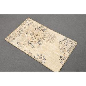 1.6x2.8 ft Turkish <b>Small</b> <b>Rug</b>, Beige Black Vintage Moroccan Wool <b>Rug</b> - Product Image 1