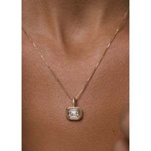 Margot Emerald Cut Diamond <b>Pendant</b> Necklace 14k <b>Solid</b> <b>Gold</b> VS1 Women's - Product Image 4