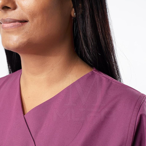 Uniforme médico de punto de color sólido para mujer, uniforme médico impreso de diseño personalizado para uso hospitalario, ropa de calle transpirable - Product Image 2