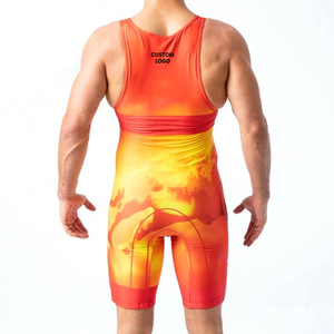 เสื้อกล้ามนักมวยปล้ำสำหรับผู้ชายชุดออกกำลังกายพิมพ์ลายซับลิเมชันทำมือออกแบบได้ตามต้องการ - Product Image 3