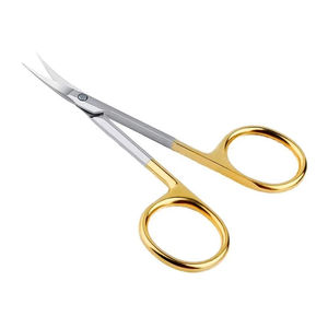 Ciseaux à cuticules portables personnalisés en acier inoxydable, finition miroir dorée, courbés, légers et aiguisés, mini-outil de manucure - Product Image 2