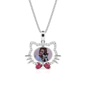 จี้สร้อยคอแมวนำโชคหินมูนสโตนหมุนได้พร้อมรูปภาพสั่งทำ Jeulia Petland - Product Image 1