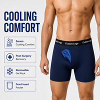 Ropa Interior con Doble Bolsa de Hielo, 2 Bolsas de Gel Extraíbles, Enfriamiento para Sauna, Comodidad, Recuperación Postoperatoria, Alivio del Calor Durante el Ejercicio, Calzoncillos Boxer OEM