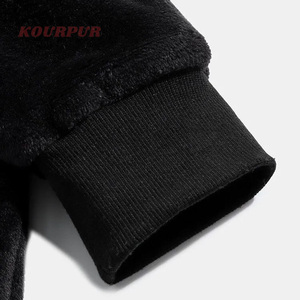Sudadera con Capucha de Terciopelo de 260g, Moderna, para Hombre y Mujer, Larga, de Invierno, con Bordado 3D, Cremallera, Logotipo Personalizado, Forro, Holgada, Lisa - Product Image 5