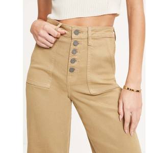 Jeans en denim à jambe droite pour femmes de haute qualité pantalons larges décontractés avec coupe ample techniques lavées - Product Image 6