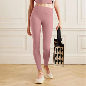 Women's <b>High</b> <b>Waist</b> Stretchy <b>Tummy</b> <b>Control</b> Yoga Pants Elastic <b>Waist</b> Closure Workout <b>Leggings</b> <b>with</b> Solid Pattern - Product Image 1