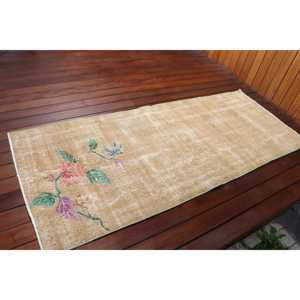 พรมวินเทจตุรกี ขนาด 2.7x6.4 ฟุต, พรมโมร็อกโกสีน้ำตาล - Product Image 2