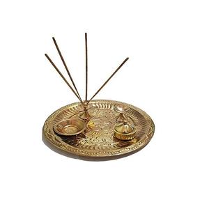 Ensemble de vaisselle en métal solide, Pooja Thali, plateau de décoration Festive en métal solide, prix de gros pour la maison, le Restaurant de mariage - Product Image 2