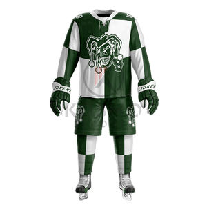 ชุดฮอกกี้น้ำแข็งแบบสั่งทำพิเศษ พิมพ์ลายด้วยเทคนิคซับลิเมชั่น พร้อมหมายเลขและโลโก้ ชุดยูนิฟอร์มฮอกกี้น้ำแข็งสำหรับเยาวชน รับผลิตแบบ OEM ดีไซน์เฉพาะตัว - Product Image 2