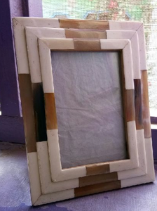 Marco de fotos de cuerno natural hecho a mano brillante pulido a mano opciones de Color orgánico chipset delicado pegado a mano hogar único - Product Image 5