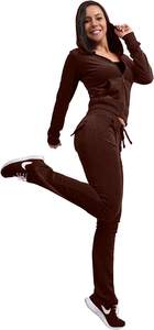 Traje deportivo informal con cremallera para mujer de alta calidad Color sólido Costura Letras Imprimir Chándal de manga larga-Unisex Tallas grandes Invierno - Product Image 4