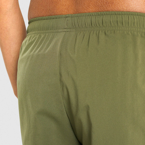 กางเกงขาสั้นออกกำลังกายผ้าโพลีเอสเตอร์สำหรับผู้ชาย OEM กางเกงออกกำลังกายผ้า100% แห้งเร็วเอวกลางกันรอยยับสำหรับสตรีทแบบมีสไตล์ - Product Image 2