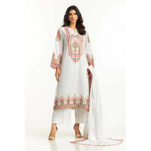 Traje Deportivo de Gasa Bordada Blanca de 3 Piezas para Mujer, Top Largo, Tallas XS-XXL, Estilo Diario para el Trabajo, con Estampados Sólidos y Estampados - Product Image 2