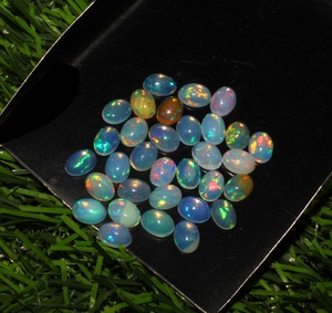 Natural Ethiopian Opal Loose Cabochon Gemstones 5x7mm Oval Cut Shape 32pcs Lot - Product Image 5