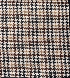 Trendy 300 Gsm Wool/Polyester Houndstooth Pattern Fabric in Black and Beige color Double Faced and Eco-Friendly Highly Demanded - Product Image 2