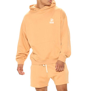 High Quality 100% Cotton <b>Knitted</b> Casual Breathable Customizable Autumn Hoodie & Shorts <b>Set</b> for Men DESIRE SPORTS - Product Image 1