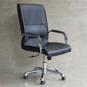 Chaise de bureau pivotante moderne MF873, hauteur réglable, revêtement en cuir PU et structure en bois, pour bureau à domicile - Product Image 2