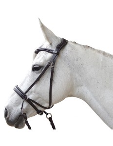 Brida Canter Bitless con sistema cruzado Multiposición Hebilla de metal de latón macizo Brida de caballo de cuero de lujo con anatómico - Product Image 5