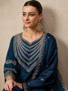 Tela Jacquard Premium de Seda Romana con Bordado de Cordón, No Tejida, para Vestidos de Estilo Étnico para las Cuatro Estaciones - Product Image 2