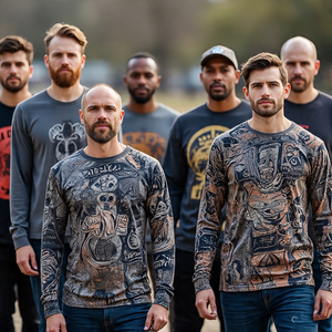 เสื้อยืดคอกลมชายพิมพ์ลายดิจิทัลสำหรับฤดูร้อนฤดูร้อน - Product Image 4