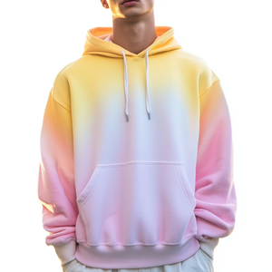 New Fashion <b>Men</b> Comfortable 100% Cotton Colorful Gradient <b>Hoodie</b> Sweatshirt Oversized Casual <b>Running</b> Hoodies Pullovers for <b>Men</b> - Product Image 5
