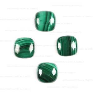 Forme de coussin de Cabochon de Quartz lisse de Malachite naturelle de haute qualité 10x10mm pour la fabrication de bijoux - Product Image 5