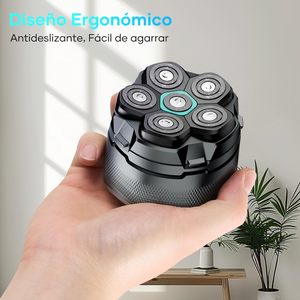 Afeitadora Eléctrica Rotativa de 6 Cuchillas para Hombre, Uso en Seco y Húmedo, Pantalla Digital, USB, para Rostros Calvos, Clasificación IPX7, para RV - Product Image 4