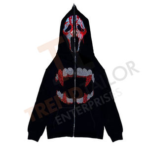 Sweats à capuche pour hommes avec broderie usée, coupe athlétique, tissu respirant pour les séances d'entraînement, couture durable, sweats à capuche pour hommes - Product Image 2