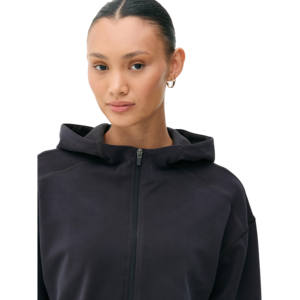 ชุดวอร์มสองชิ้นมีซิปมีฮู้ดสำหรับผู้หญิงเซตเสื้อครอปแบบมีซิปผ้าขนแกะมีซิปชุดวอร์ม100% ผ้าฝ้ายออกแบบโลโก้ได้ตามต้องการสำหรับฤดูหนาว - Product Image 3