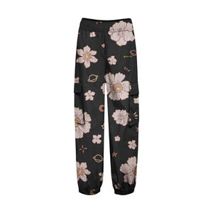 กางเกงคาร์โก้เอวสูงน้ำหนักเบาของผู้หญิงผ้าฝ้ายออกแบบได้ตามต้องการมีหลายกระเป๋ากันรอยยับไม่ยับสำหรับฤดูหนาว - Product Image 1