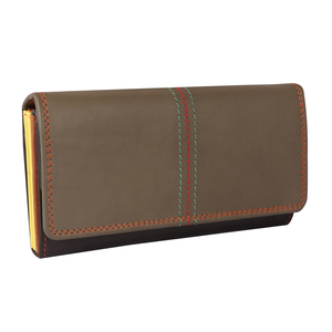 Hot Selling <b>Women's</b> Genuine Leather Long <b>Wallet</b> Button Closure Blocking <b>Card</b> <b>Holder</b> and Daily Use Clutch - Product Image 1