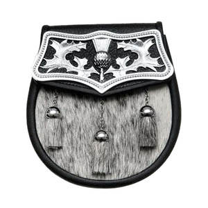 Sac Sporran en cuir entièrement personnalisé avec 3 glands à chaîne avec ceinture et sangles Sporran Sac Scottish Great Highland Sporrans - Product Image 3