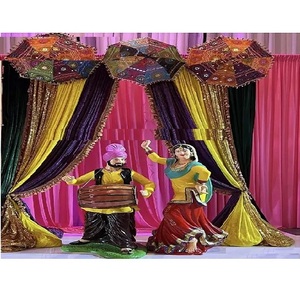 Statue de danse traditionnelle Jatt Jatii Punjabi multicolore pour la décoration de soirées DJ culturelles Punjabi, événements en Irlande - Product Image 1