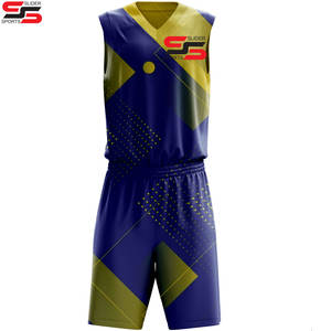 Vêtements de sport avec broderie de chiffres jaunes par sublimation et logo personnalisé, chemises de basket-ball, maillot numérique de l'équipe universitaire - Product Image 4