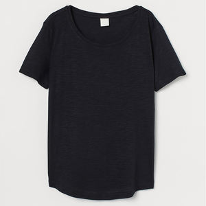 Camisetas con estampado de algodón 100% personalizado para mujer, camisetas suaves sueltas de estilo informal, transpirables, bordadas, baratas, a granel, diseño de moda liso - Product Image 5