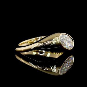 Exclusivo anillo de compromiso solitario con diamante cultivado en laboratorio de 1.50 quilates, plata 925, forma ovalada modificada, calidad E VS1, elegante joyería nupcial - Product Image 3