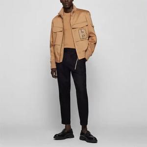 Chaquetas Bomber de Lana para Hombre 2025, Cuello Alto, Diseño Personalizado con Logotipo, Servicio OEM, Cierre de Cremallera de Poliéster Satinado para Primavera - Product Image 6