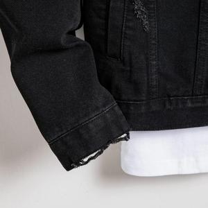 Meilleure vente à bas prix Vestes en jean pour homme Veste en jean en coton pour hommes Vestes en jean de couleur unie Teinté en noir avec boutons personnalisés - Product Image 3
