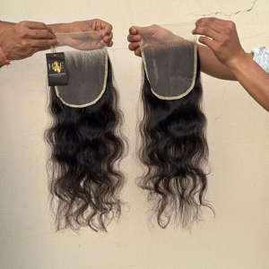Extensions de cheveux humains indiens vierges Mink, tissées, Deep Wave, avec frontal en dentelle HD 13x6 et lots de mèches Deep Wave - Product Image 1