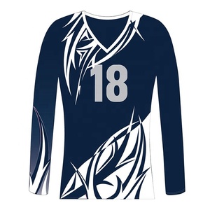 Sublimado de manga larga voleibol Jersey diseño mujeres venta al por mayor voleibol uniforme manga larga Jersey Allover impreso poliéster - Product Image 6