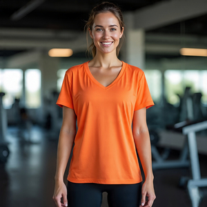 High Quality Drop Shoulder Workout T Shirt Women's Fitness Wear Oversize Tee Top <b>Ladies</b> 100% Cotton Polyester TShirt Women - Product Image 6