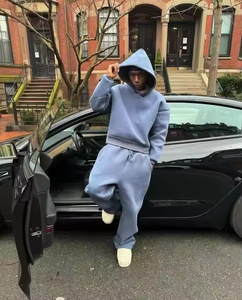 Sweats à capuche et sweatshirts en molleton chaud de qualité 100% coton pour hommes avec col à capuche brodé solide pour la saison hivernale - Product Image 2