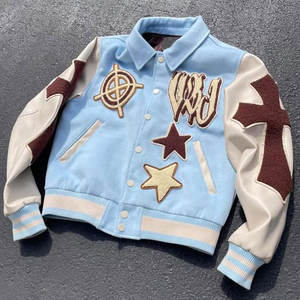 Chaqueta universitaria de lana de talla grande al por mayor de OEM personalizada para invierno 100% chaqueta universitaria de béisbol para hombre a la venta transpirable - Product Image 1