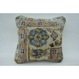 Oreiller en laine Patchwork Kantha floral Vintage bohème 12x12 pouces Beige coussin uni tissé décoratif coussin de sol 18x18 imprimé - Product Image 1
