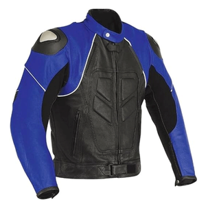 Hot Selling Black & Blue Racing Leather Breathable Windproof CE Armors Protections Custom Winter Motorcycle Jacket Men - Product Image 1