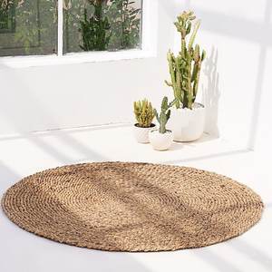 Tapis rond en osier tissé à la main en jonc de mer du Vietnam - Product Image 6