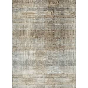 พรมขนสัตว์และไหมไผ่ถักมือสีเบจและสีน้ำตาล รุ่น Unstring Srb(715) สำหรับห้องนั่งเล่นและห้องนอนวัยรุ่น ลายแบบนามธรรม - Product Image 1